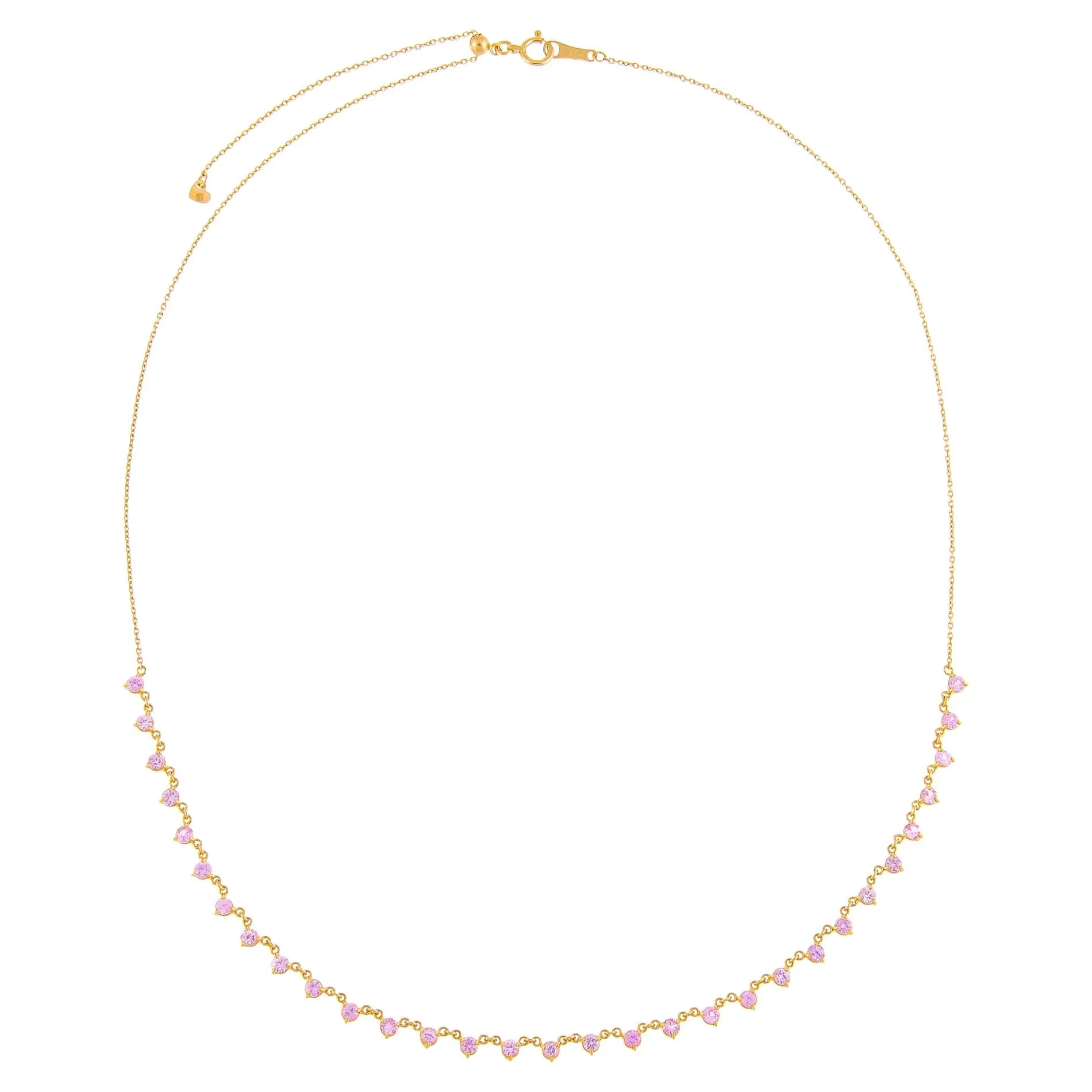 Diamond Sapphire Multi Solitaire Necklace 14K sold by Adina Eden's product image thumbnail 3