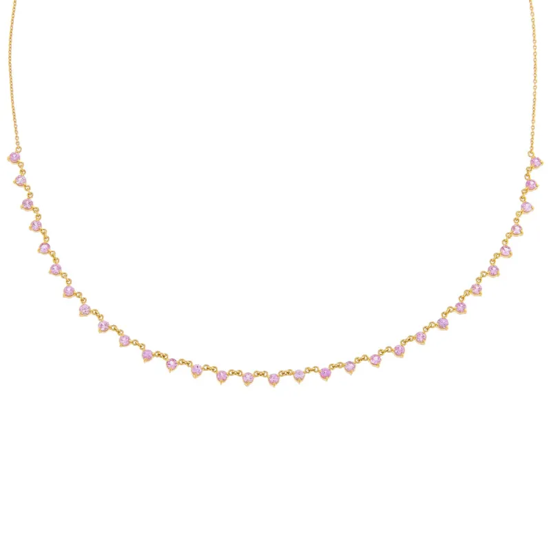 Diamond Sapphire Multi Solitaire Necklace 14K sold by Adina Eden's