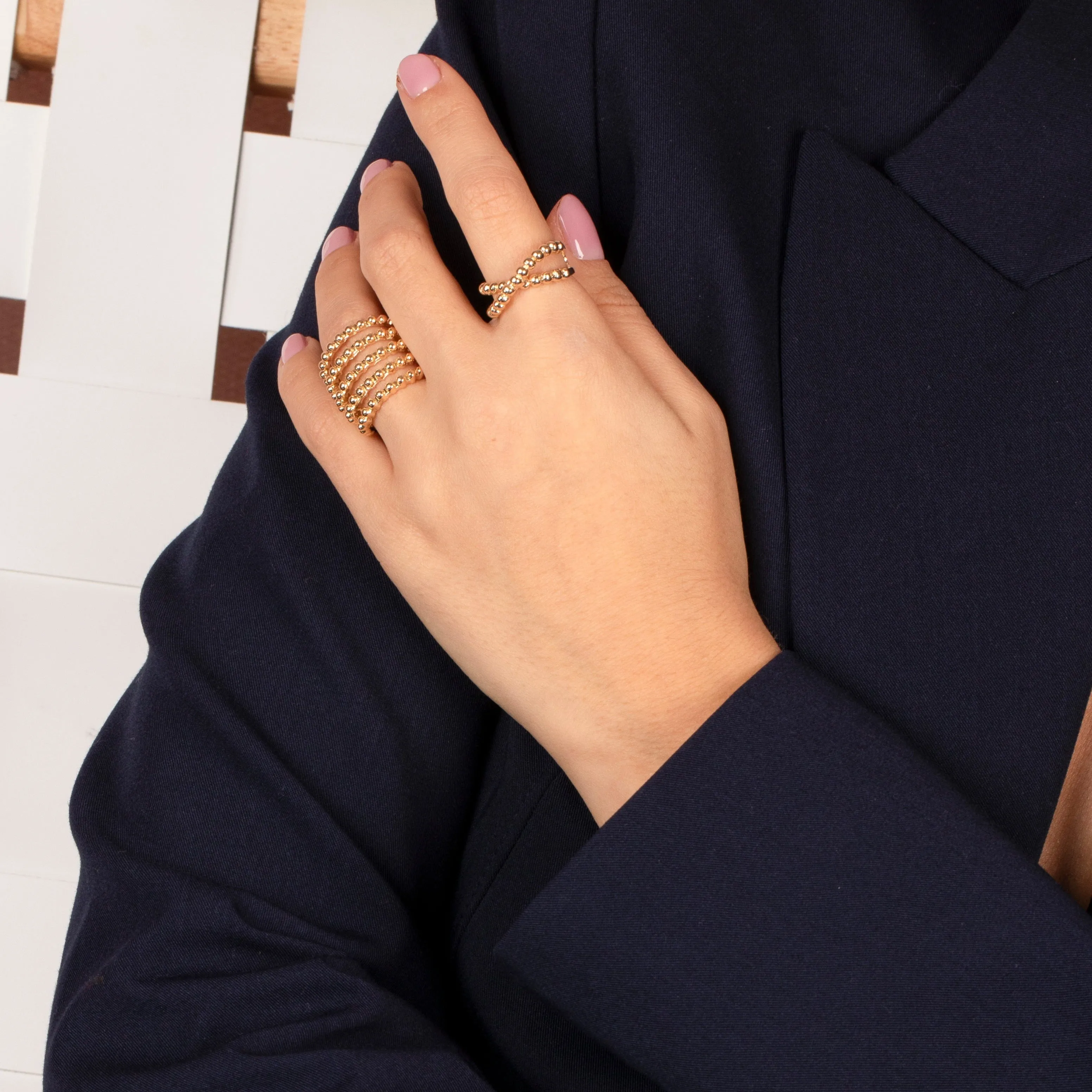 Five Row Beaded Ball Ring sold by Adina Eden's product image thumbnail 2