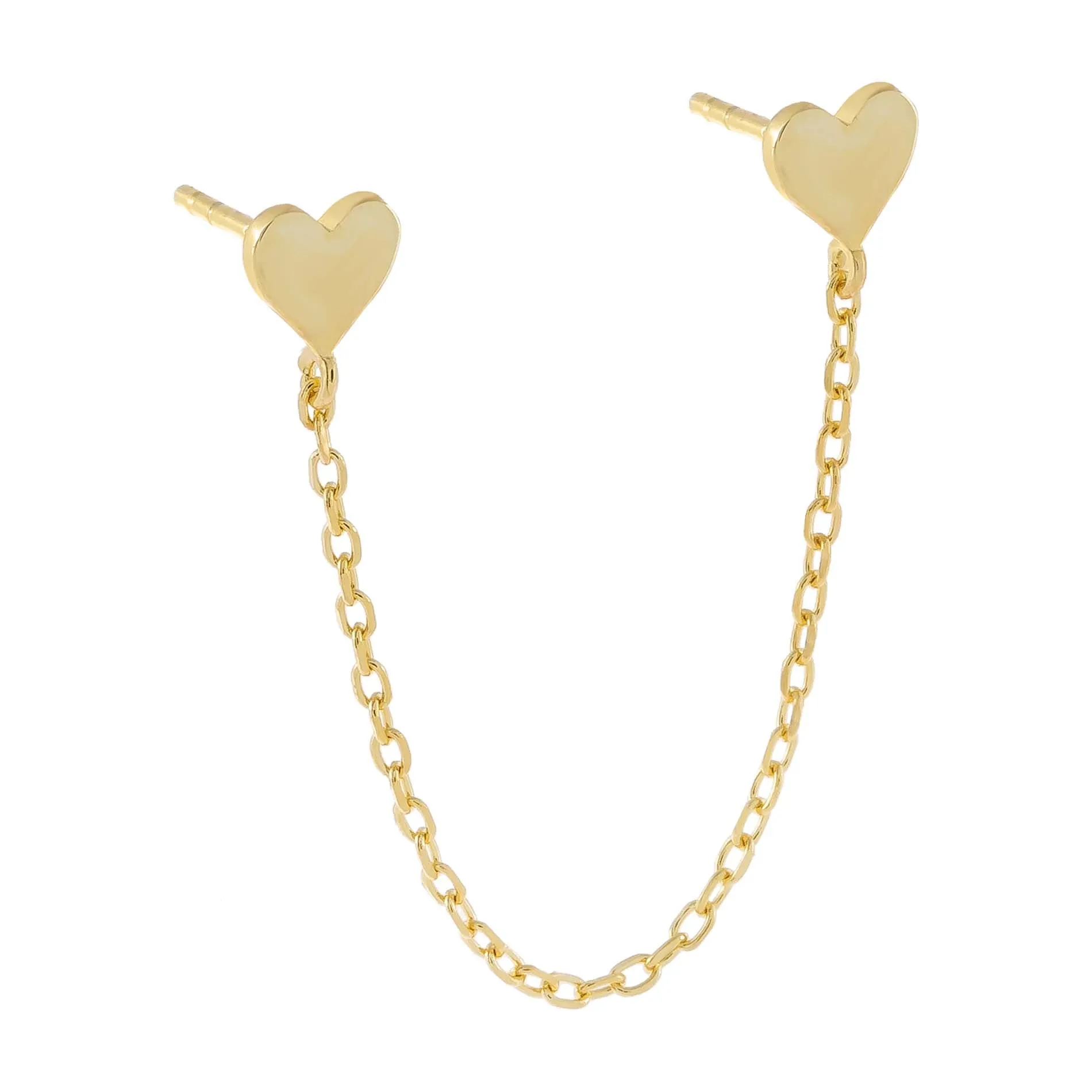 Double Heart Chain Stud Earring sold by Adina Eden's
