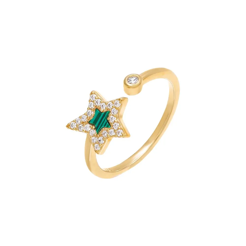 Pavé Open Star Stone Ring sold by Adina Eden's product image thumbnail 4