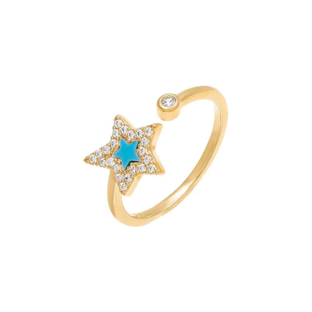 Pavé Open Star Stone Ring sold by Adina Eden's product image thumbnail 3