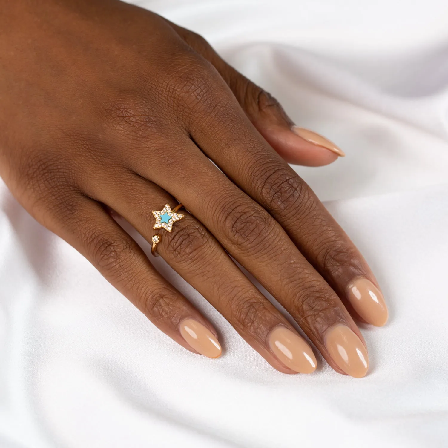 Pavé Open Star Stone Ring sold by Adina Eden's product image thumbnail 2