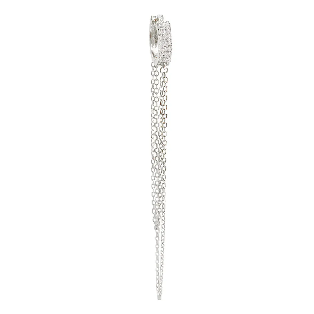 CZ Chain Drop Huggie Earring sold by Adina Eden's product image thumbnail 3