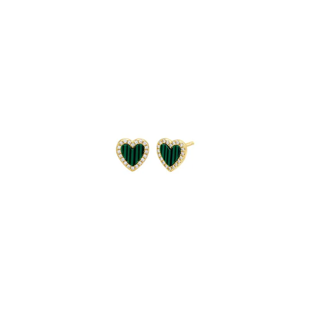 Colored Stone Pavé Heart Stud Earring sold by Adina Eden's product image thumbnail 3