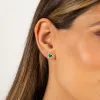 Colored Stone Pavé Heart Stud Earring sold by Adina Eden's