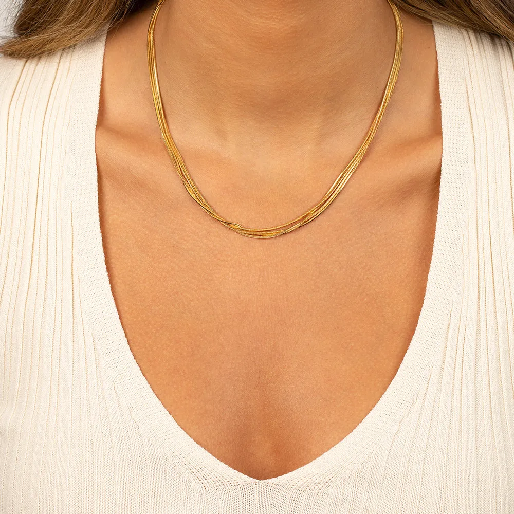 Multi Strand Snake Chain Necklace sold by Adina Eden's product image thumbnail 2