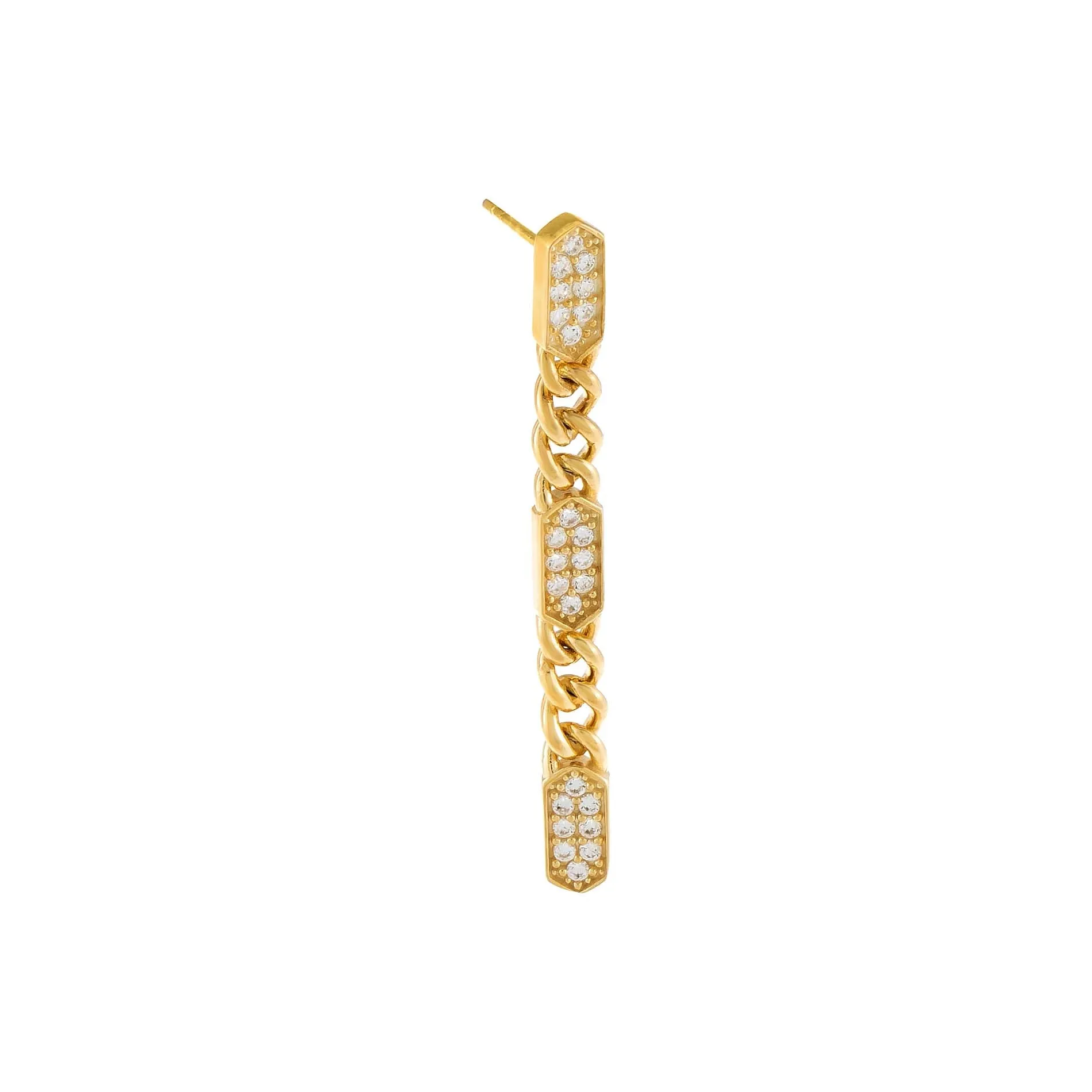 Pavé Bar Drop Stud Earring sold by Adina Eden's