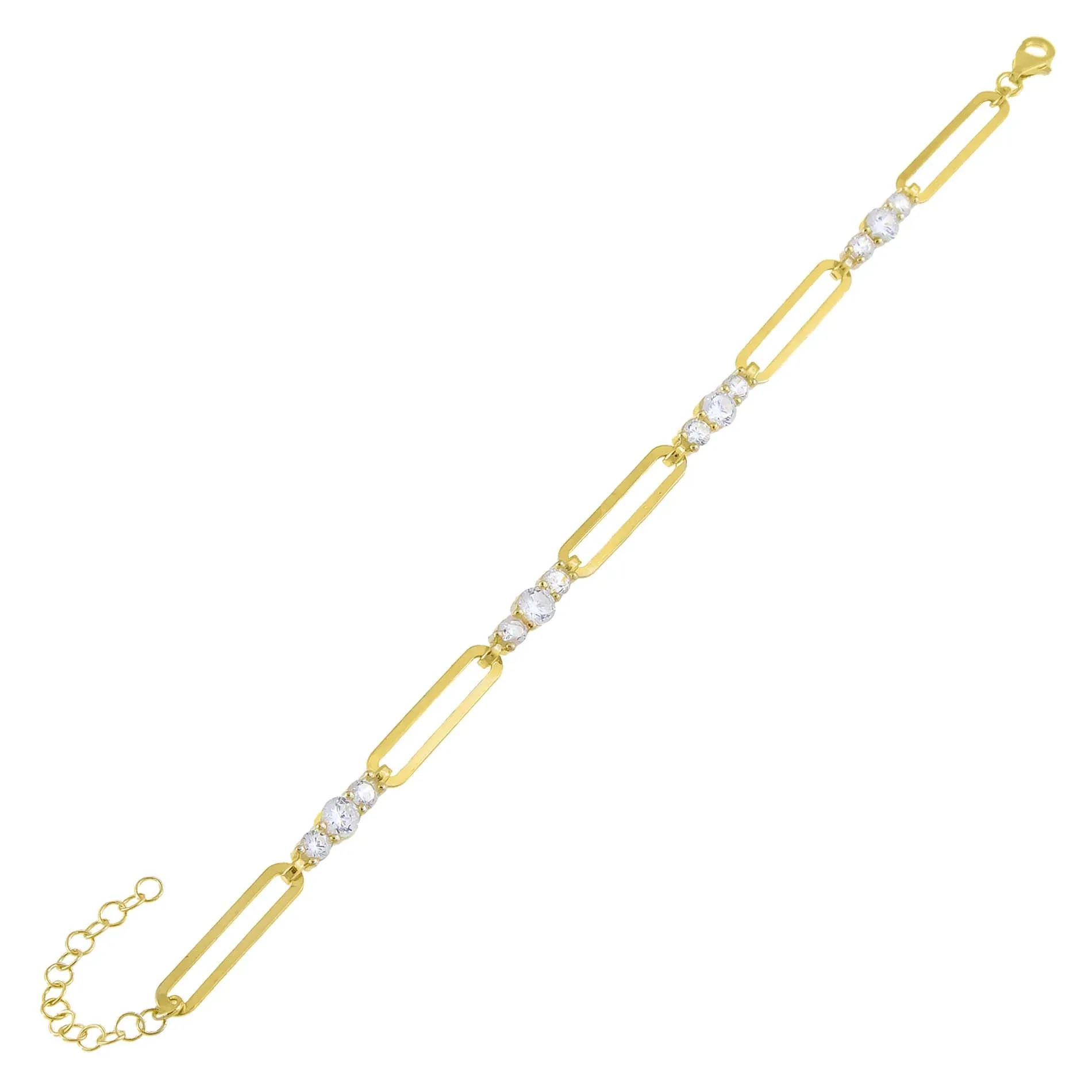 CZ Paperclip Bracelet sold by Adina Eden's