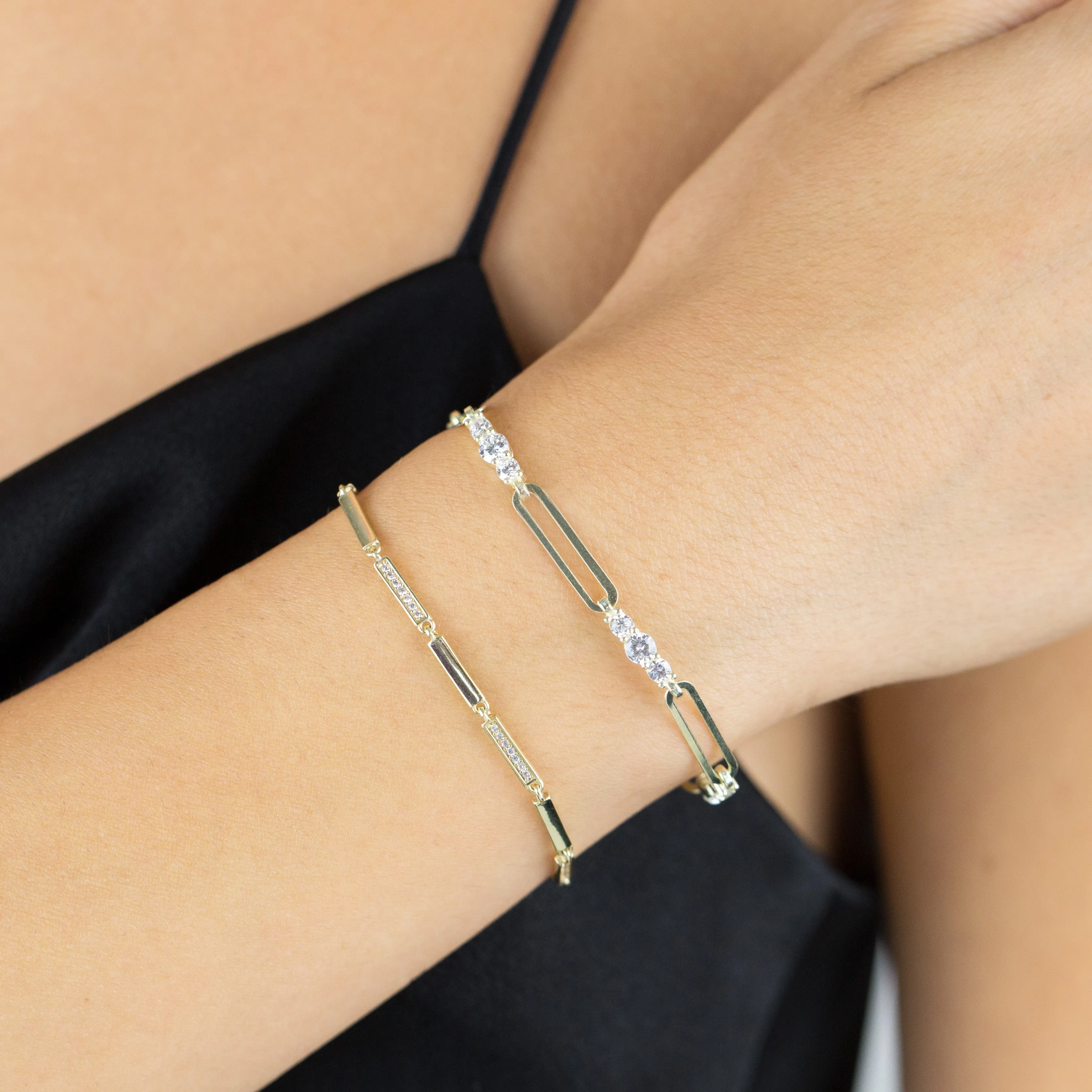 CZ Paperclip Bracelet sold by Adina Eden's product image thumbnail 2