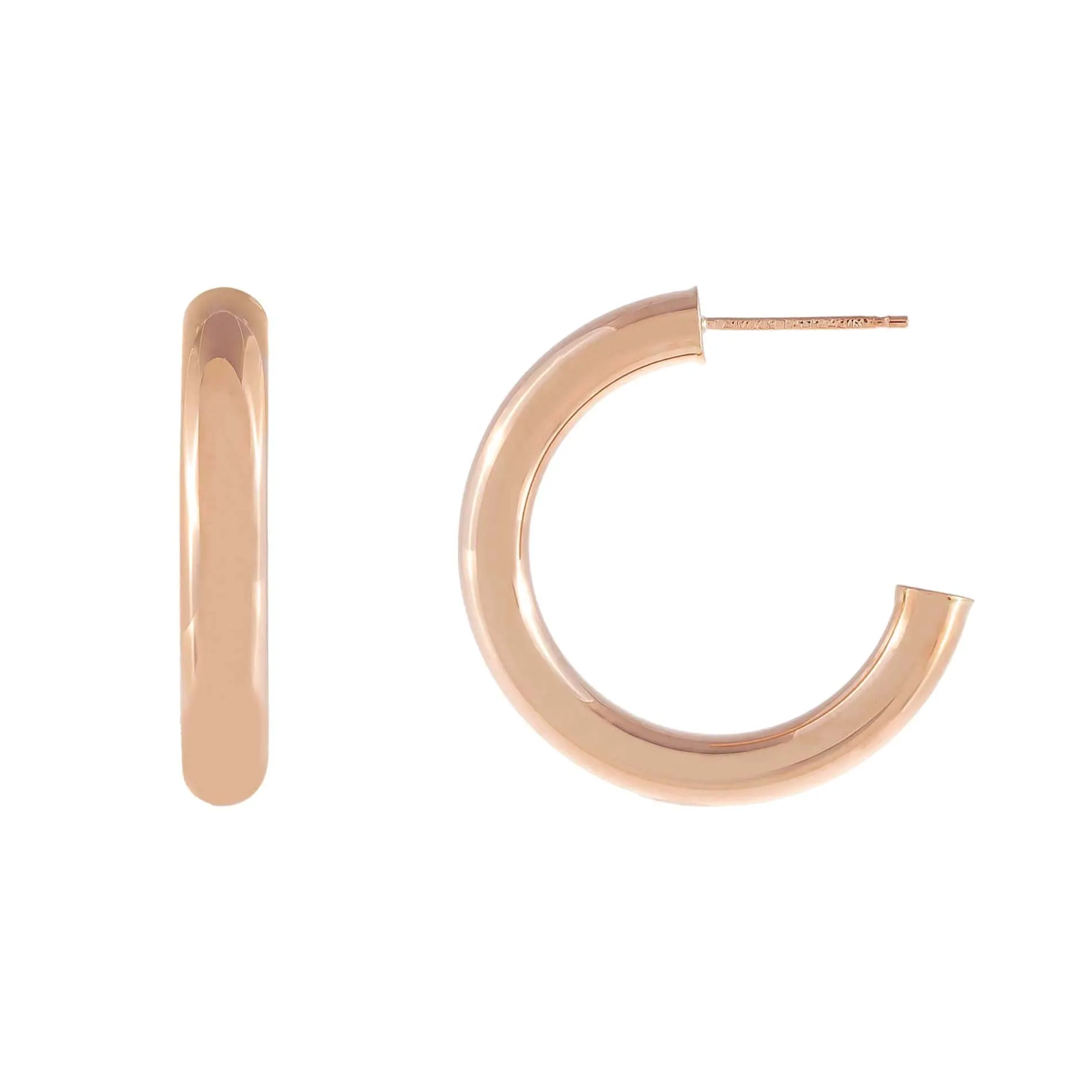 Thin Hollow Hoop Earring 14K sold by Adina Eden's product image thumbnail 5