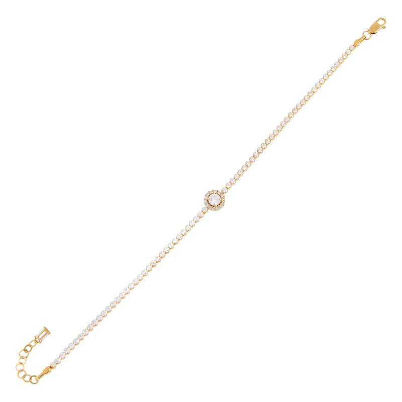 CZ Illusion Circle Tennis Bracelet 14K sold by Adina Eden's