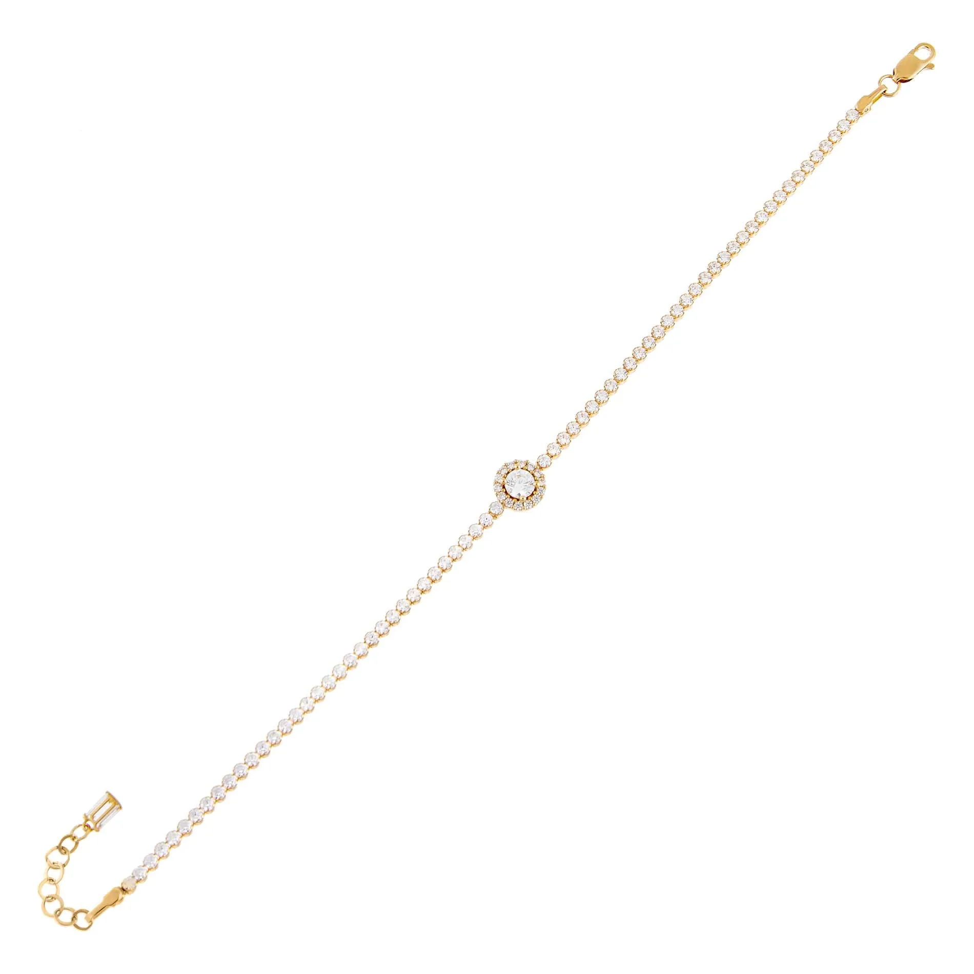 CZ Illusion Circle Tennis Bracelet 14K sold by Adina Eden's