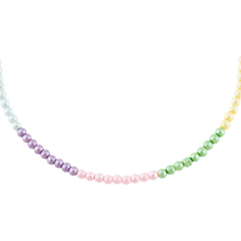 Pastel Metallic Multi Color Bead Necklace sold by Adina Eden's
