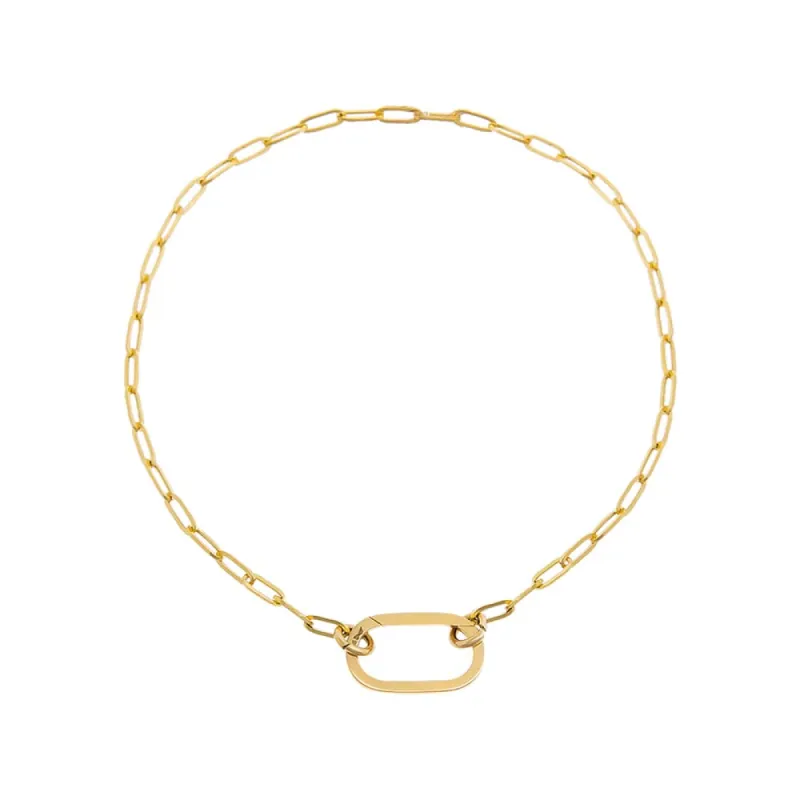 Solid Small Oval Toggle Paperclip Link Bracelet 14K sold by Adina Eden's