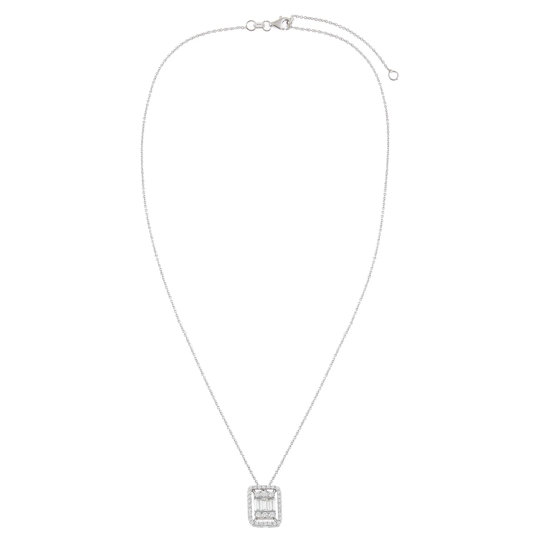 Diamond Illusion Baguette Necklace 14K sold by Adina Eden's product image thumbnail 3