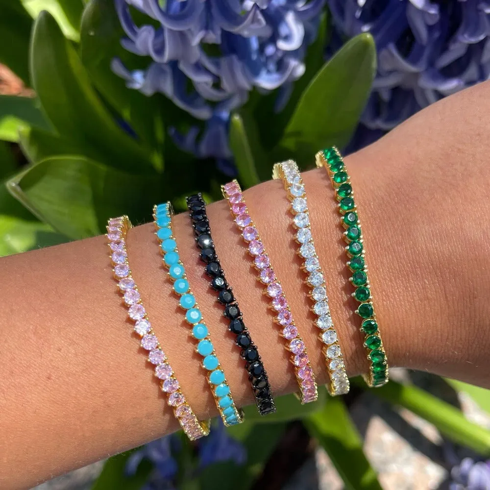 Colored Three Prong Tennis Bracelet sold by Adina Eden's product image thumbnail 3