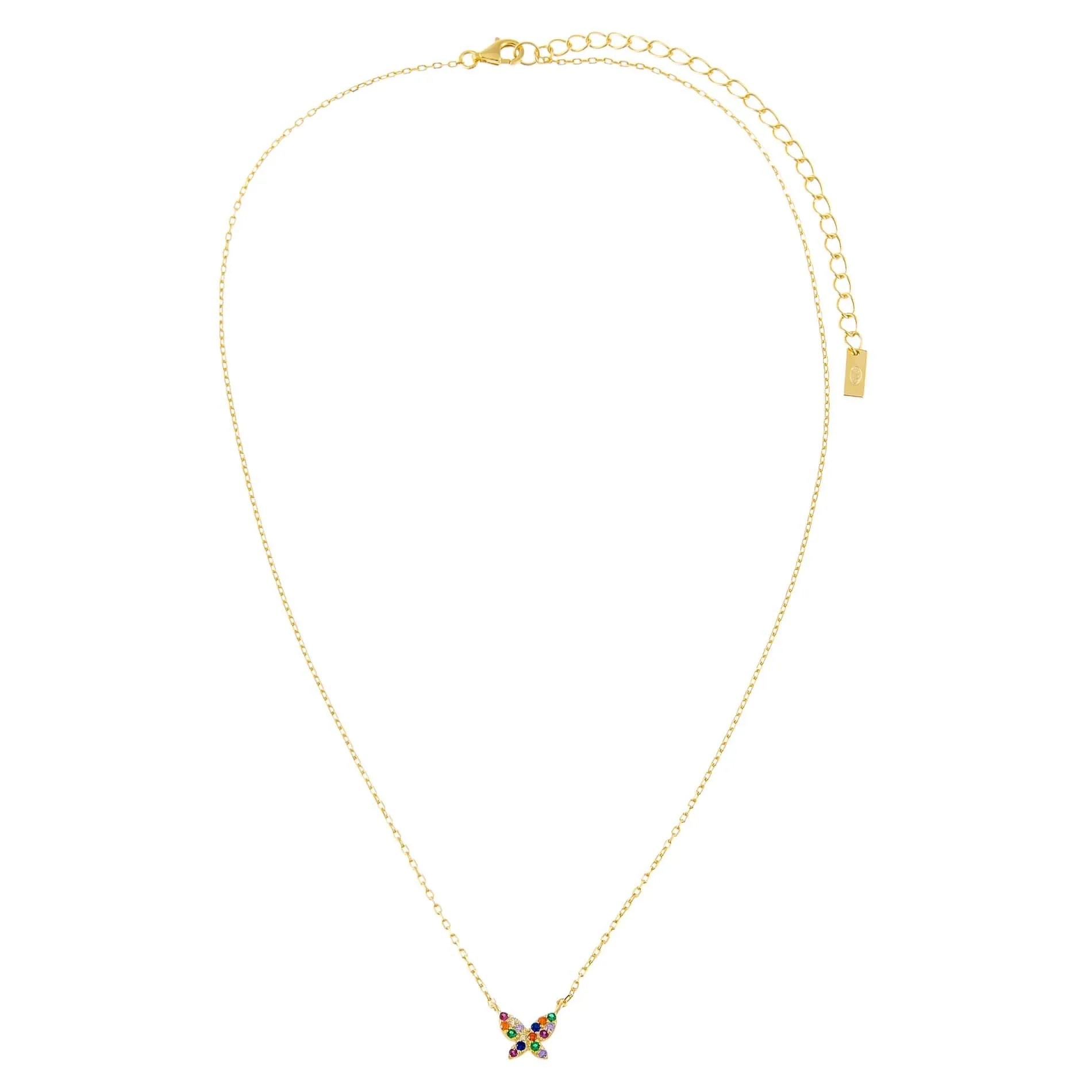 Pavé Rainbow Butterfly Necklace sold by Adina Eden's product image thumbnail 3