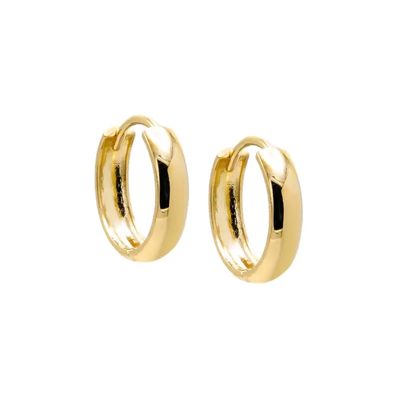 Solid Wide Rounded Huggie Earring 14K sold by Adina Eden's