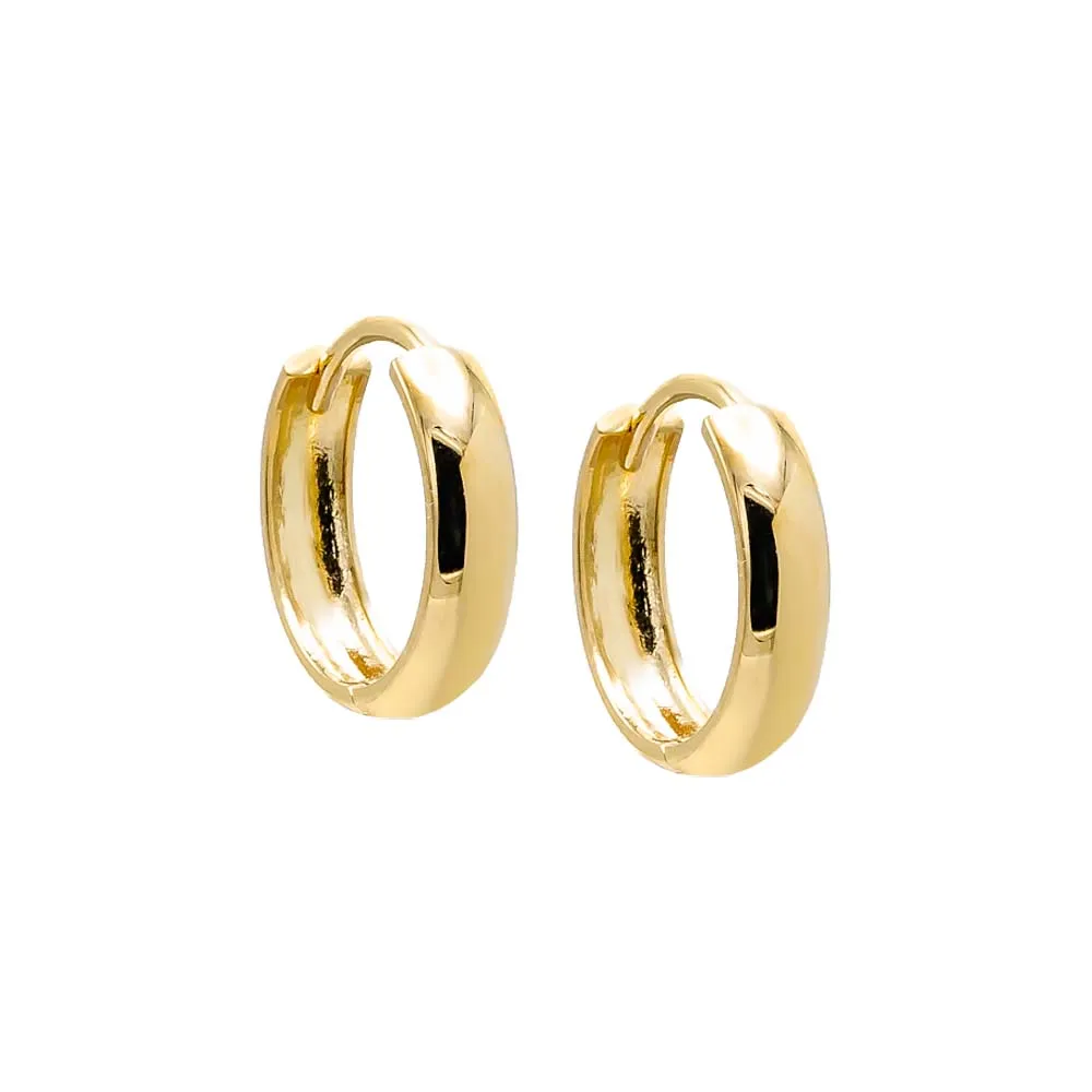 Solid Wide Rounded Huggie Earring 14K sold by Adina Eden's