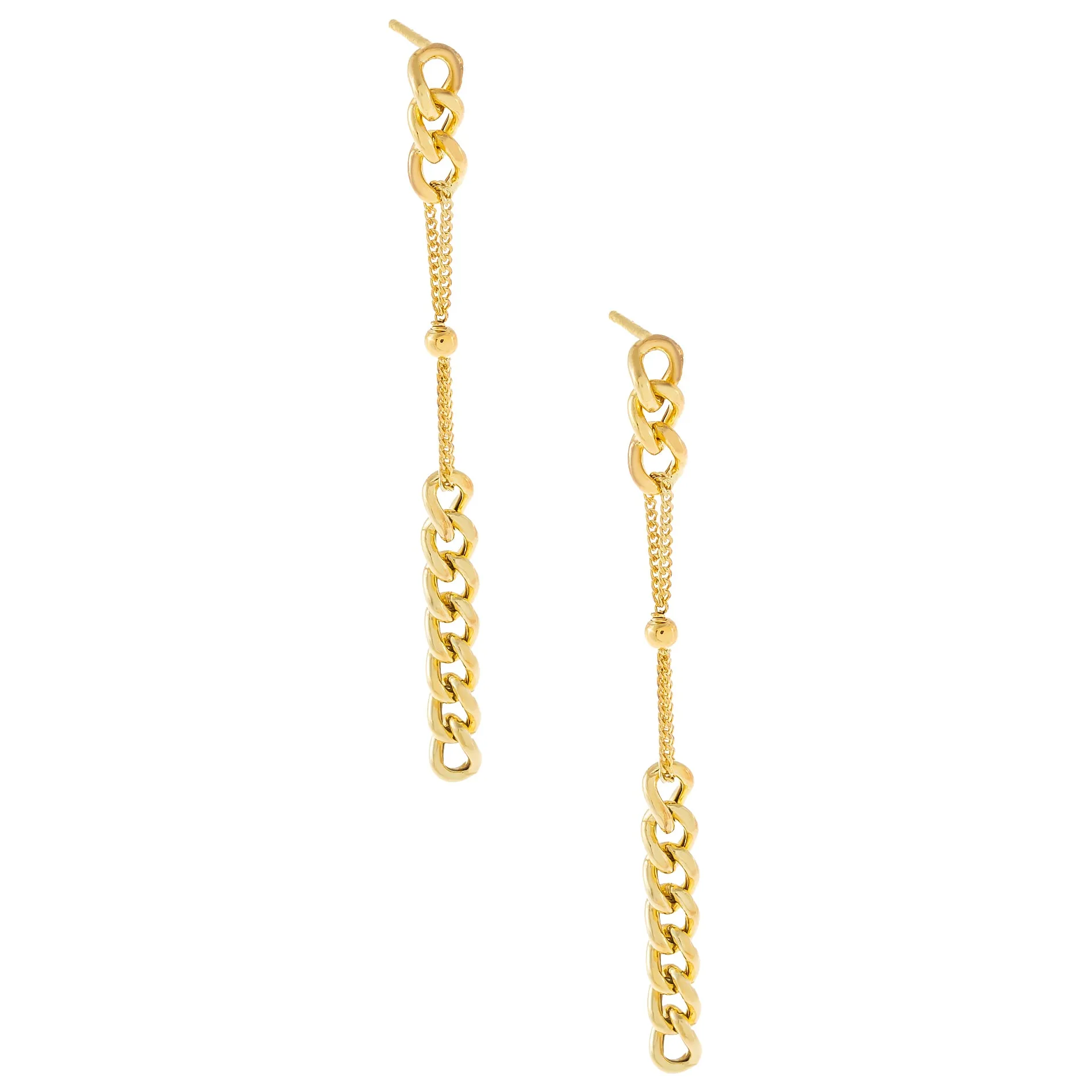 Chain X Ball Drop Stud Earring sold by Adina Eden's