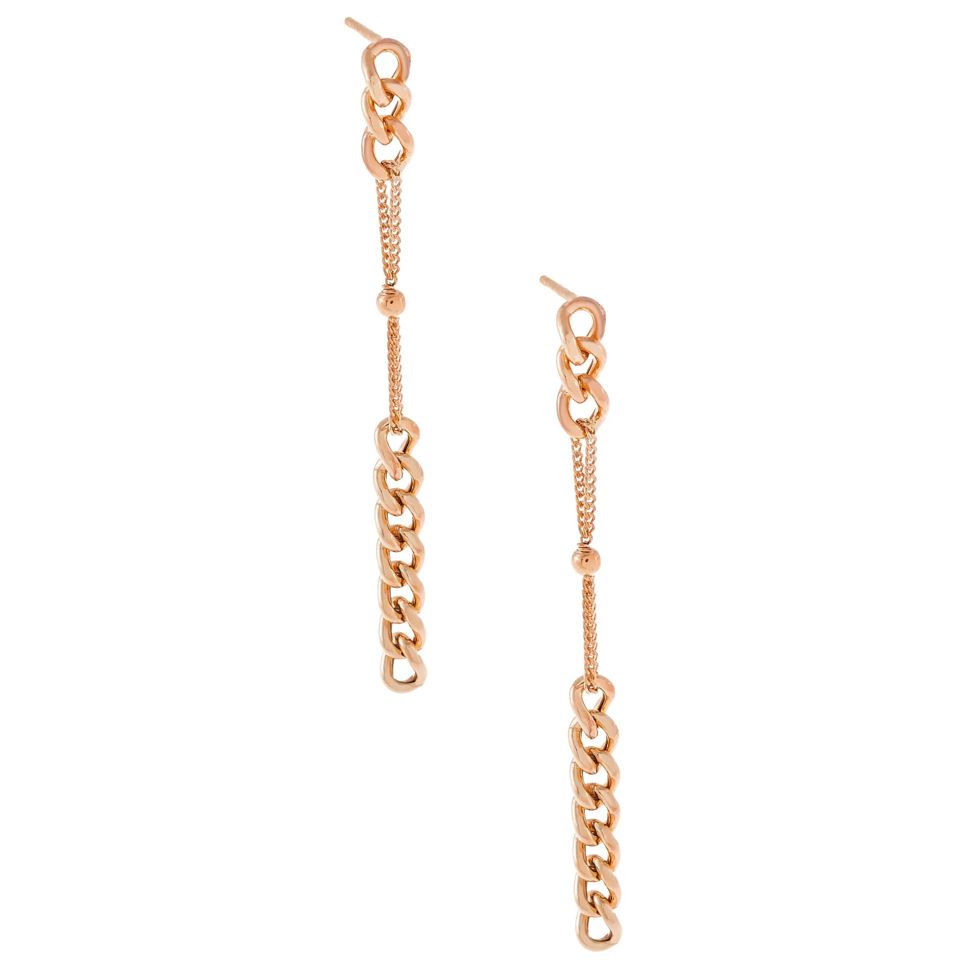Chain X Ball Drop Stud Earring sold by Adina Eden's product image thumbnail 2
