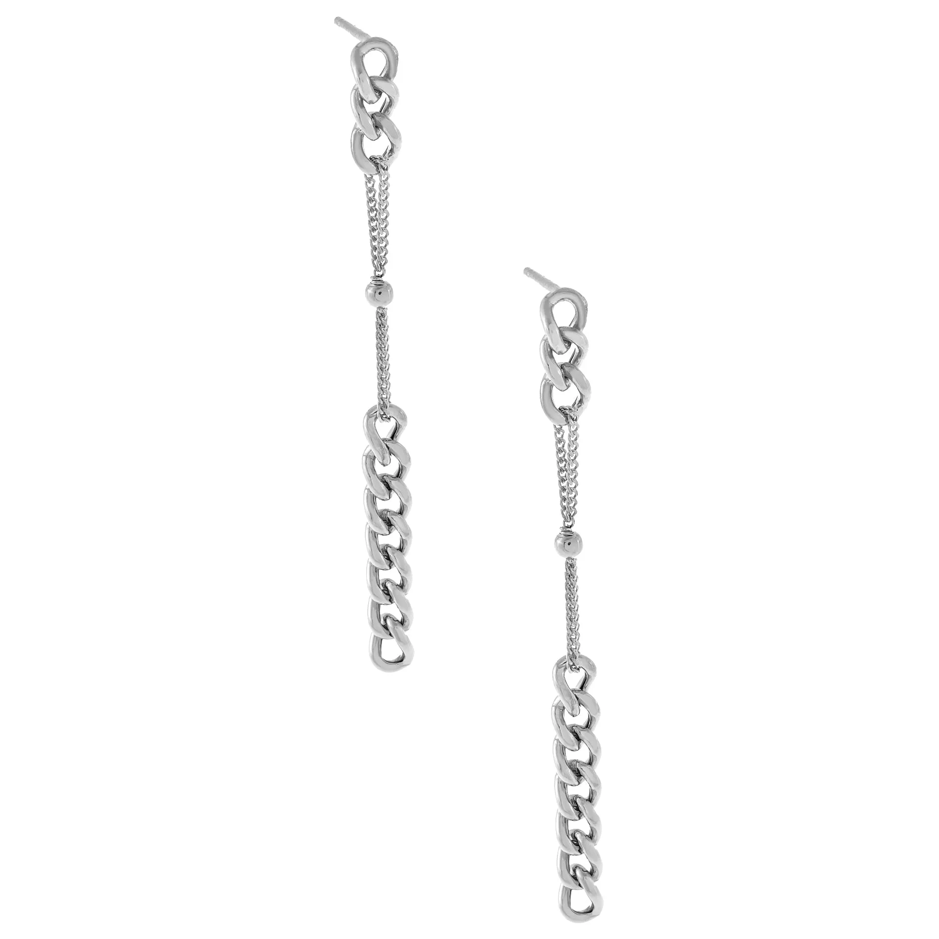 Chain X Ball Drop Stud Earring sold by Adina Eden's product image thumbnail 3