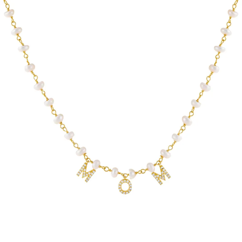 CZ Mom Pearl Necklace sold by Adina Eden's