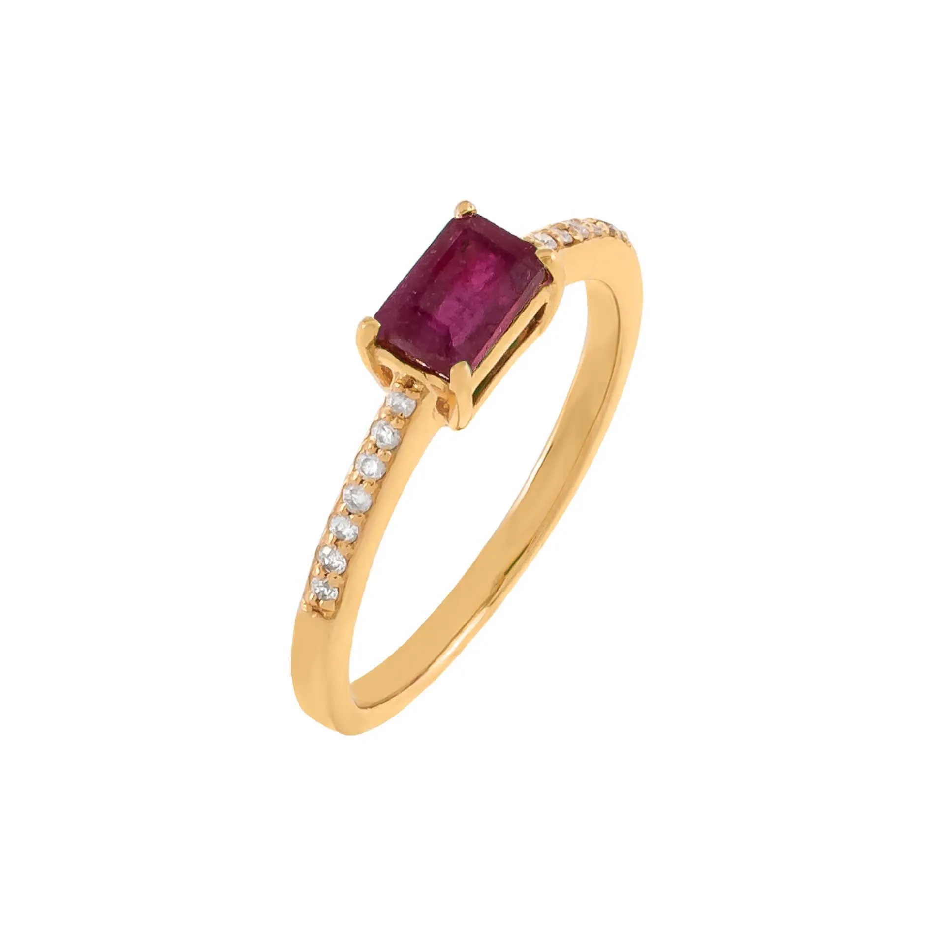 Gemstone Baguette Ring 14K sold by Adina Eden's