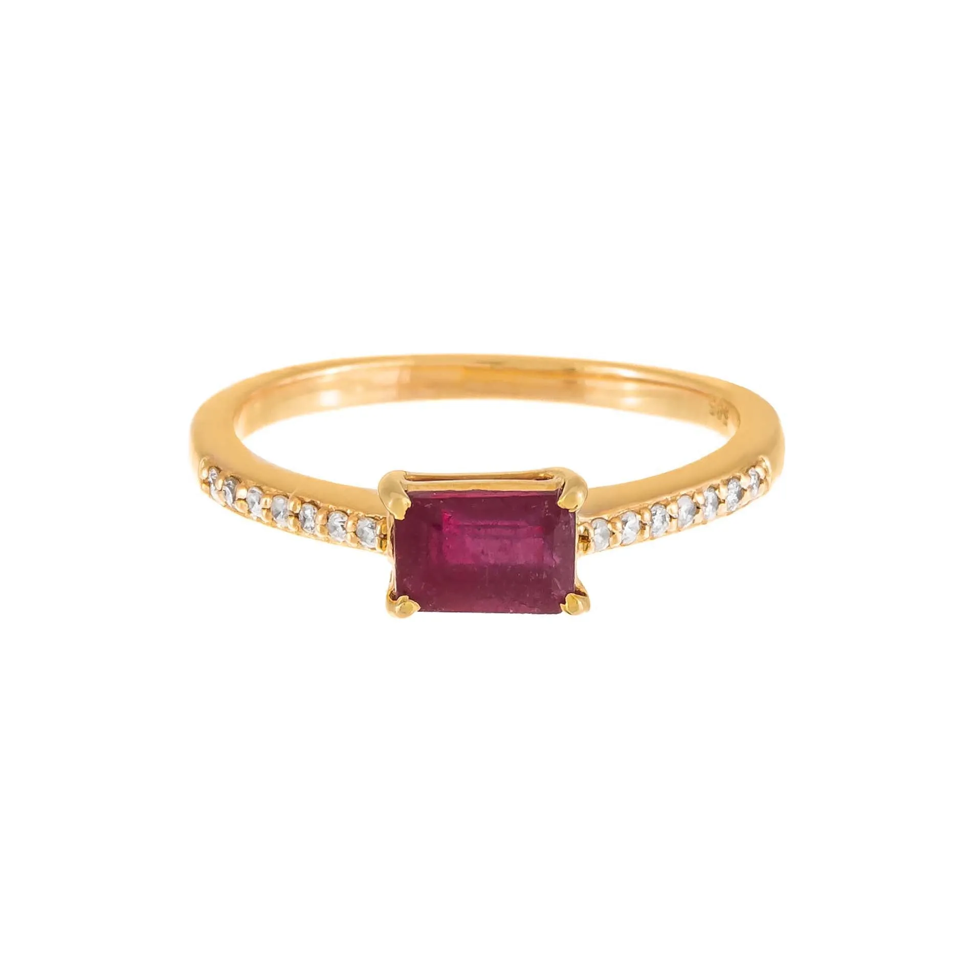 Gemstone Baguette Ring 14K sold by Adina Eden's product image thumbnail 2
