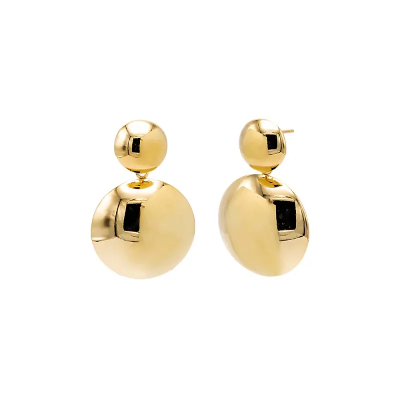 Graduated Double Ball Drop Stud Earring sold by Adina Eden's