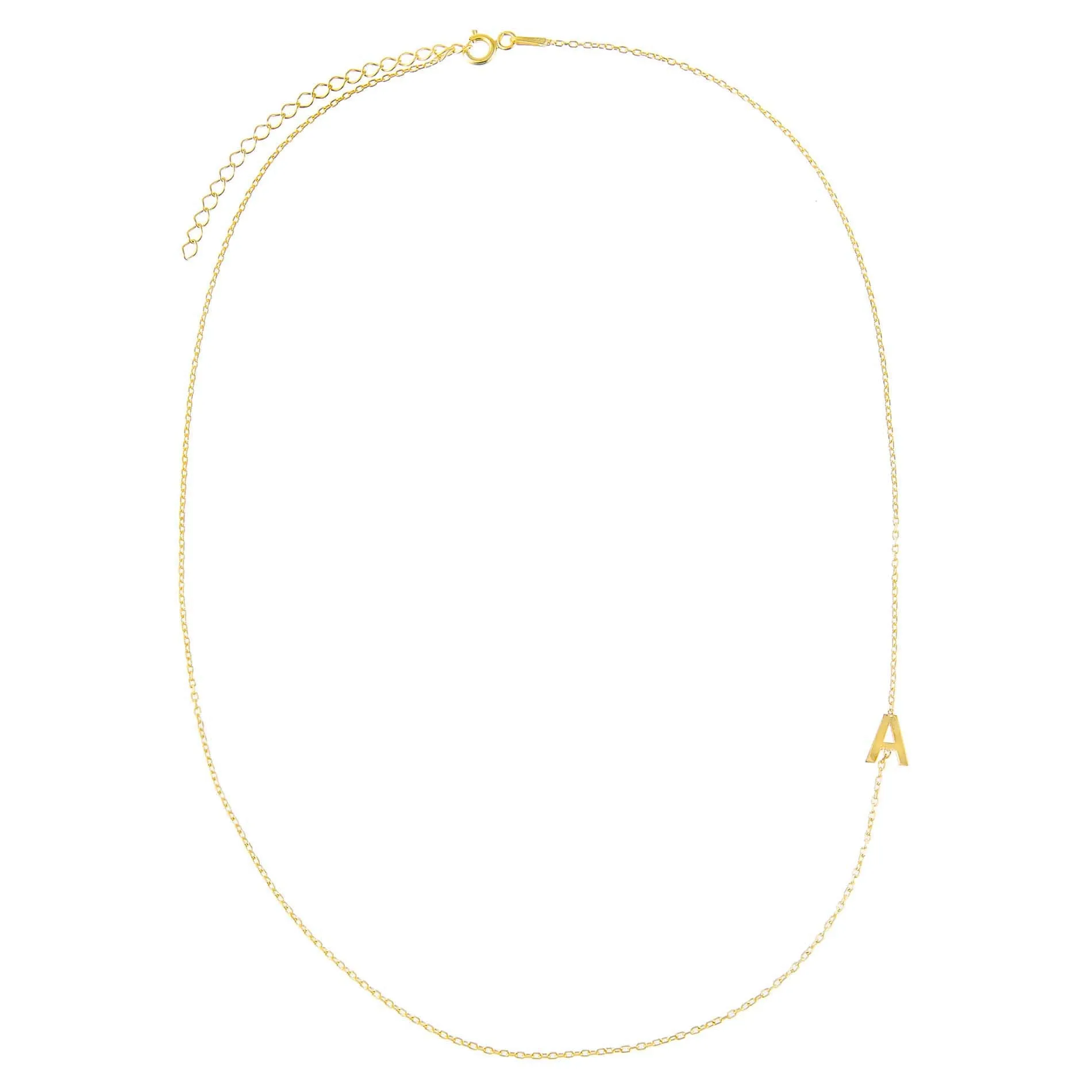 Solid Sideways Initial Necklace sold by Adina Eden's product image thumbnail 4