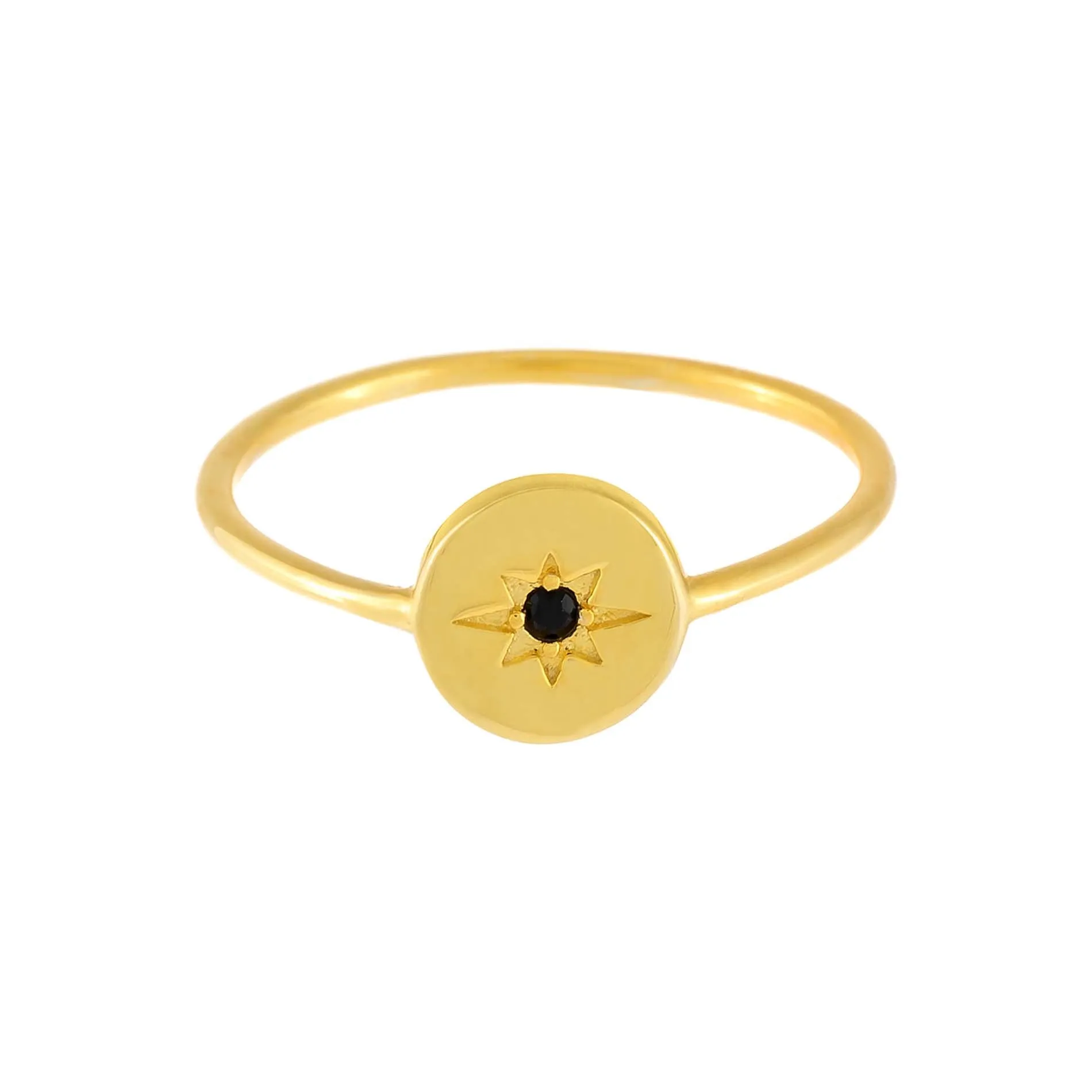 CZ Onyx Starburst Pinky Ring sold by Adina Eden's product image thumbnail 4