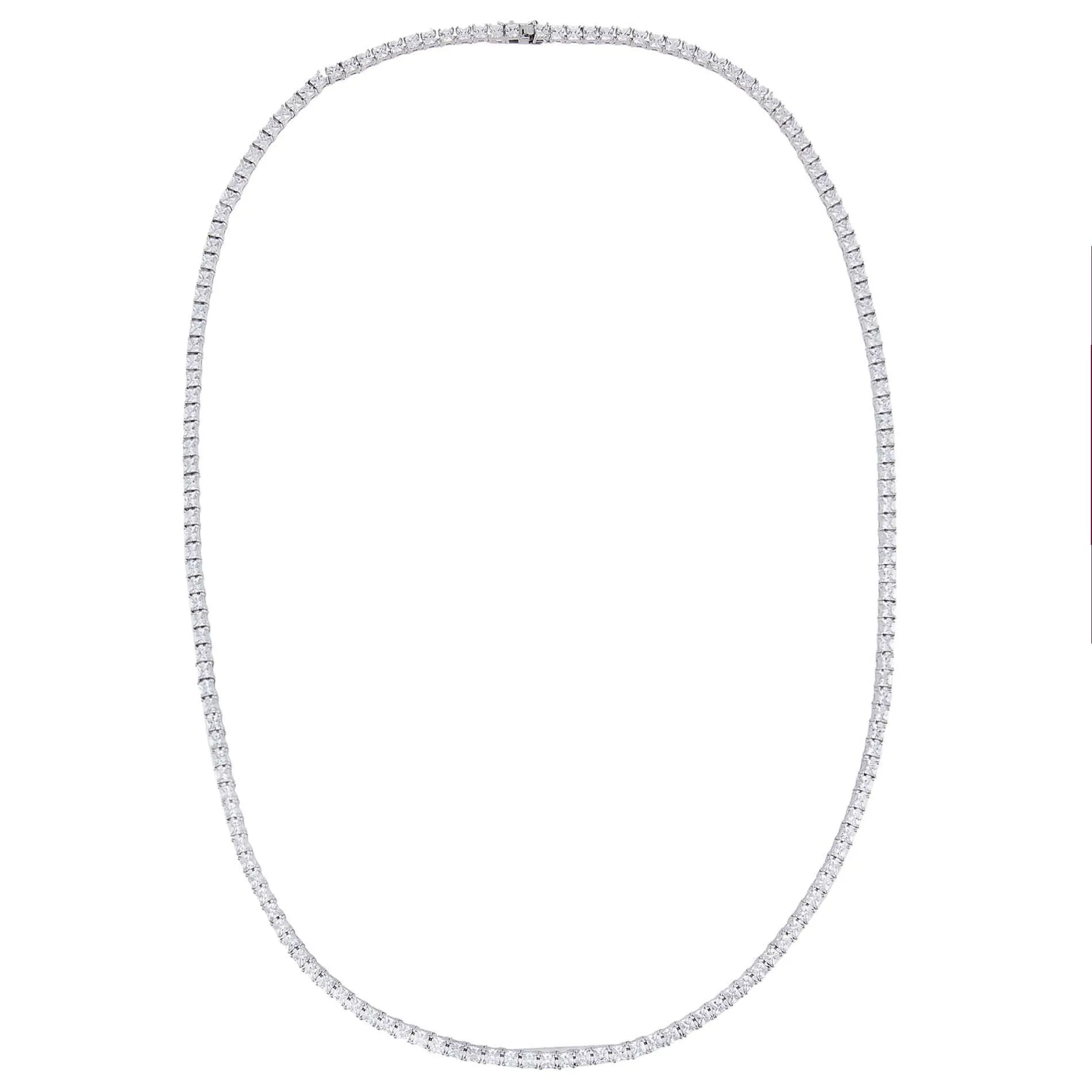 Men's Princess Cut Tennis Necklace sold by Adina Eden's product image thumbnail 2