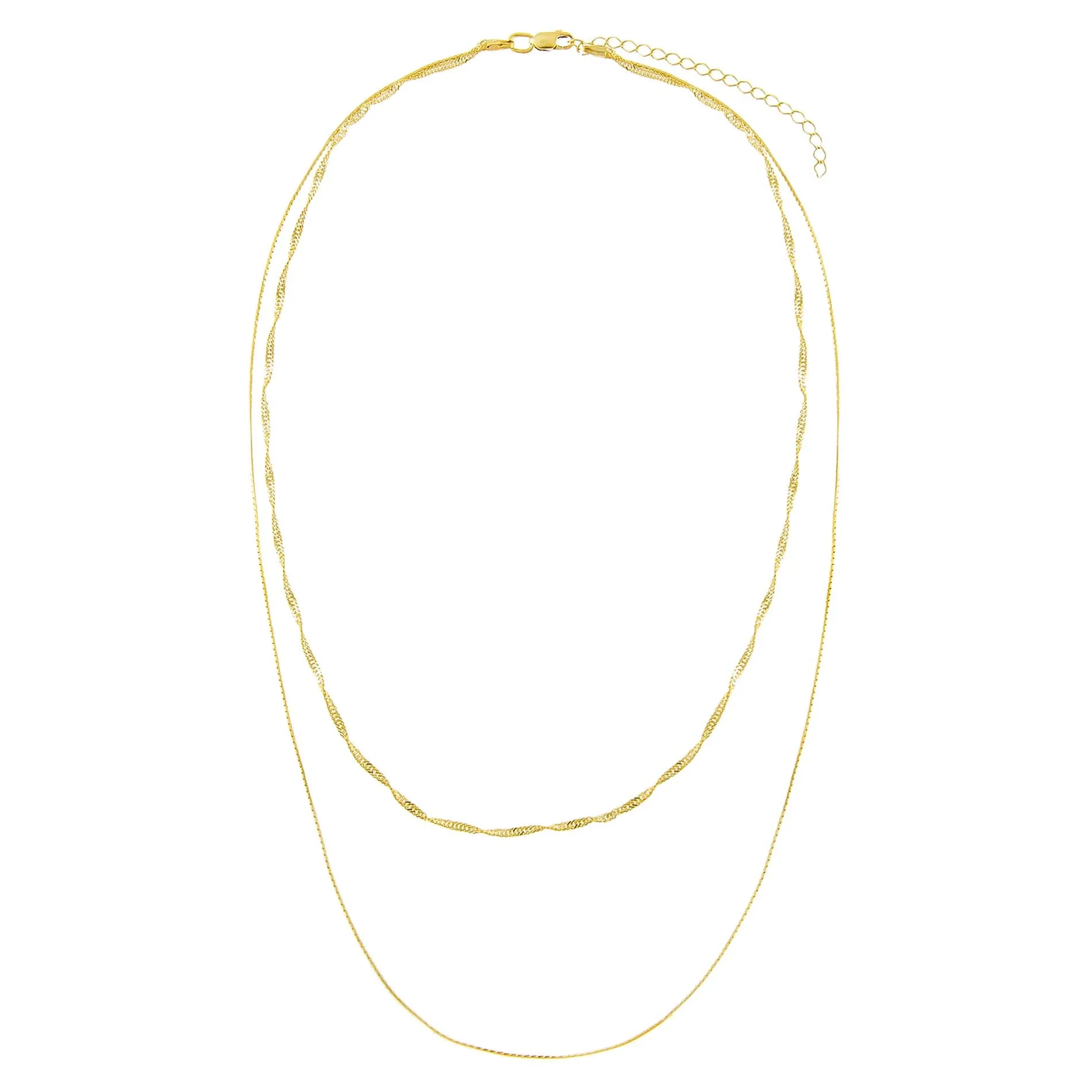 Double Chain Singapore X Snake Necklace sold by Adina Eden's product image thumbnail 2