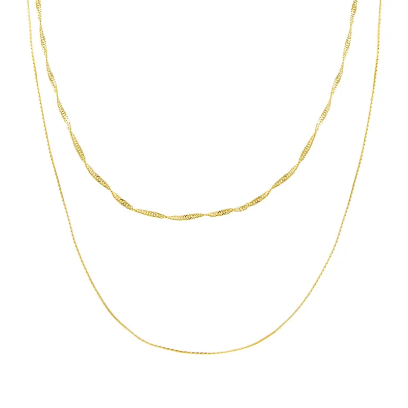 Double Chain Singapore X Snake Necklace sold by Adina Eden's