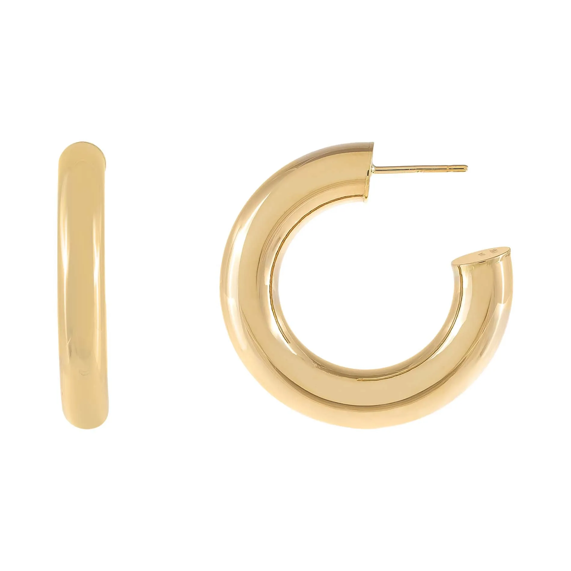 Thick Hollow Hoop Earring 14K sold by Adina Eden's product image thumbnail 3