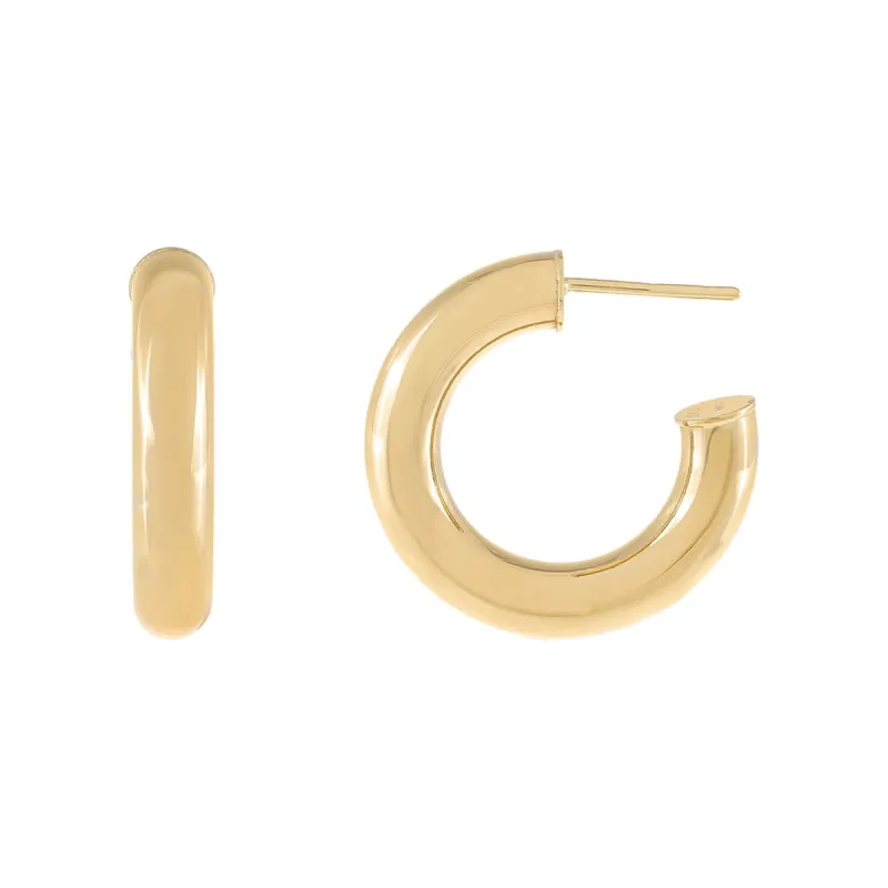 Thick Hollow Hoop Earring 14K sold by Adina Eden's