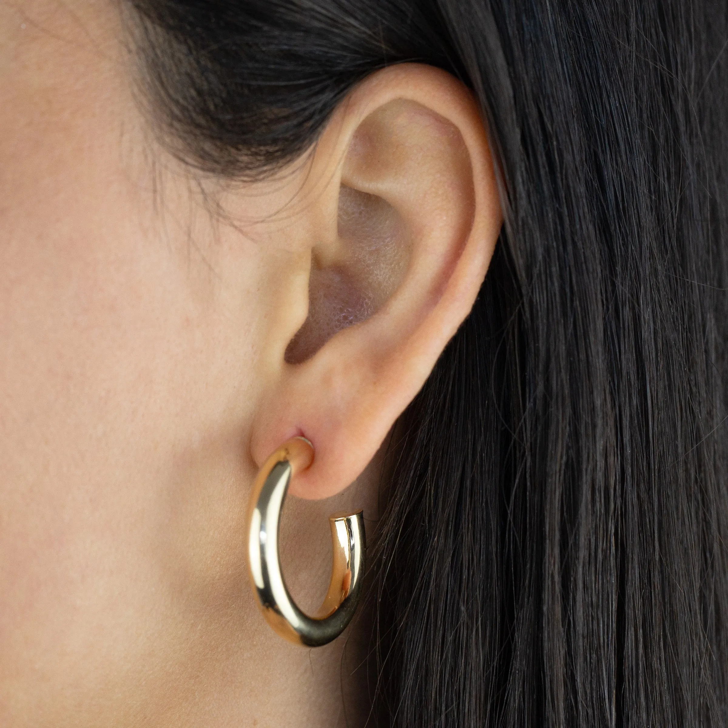 Thick Hollow Hoop Earring 14K sold by Adina Eden's product image thumbnail 2