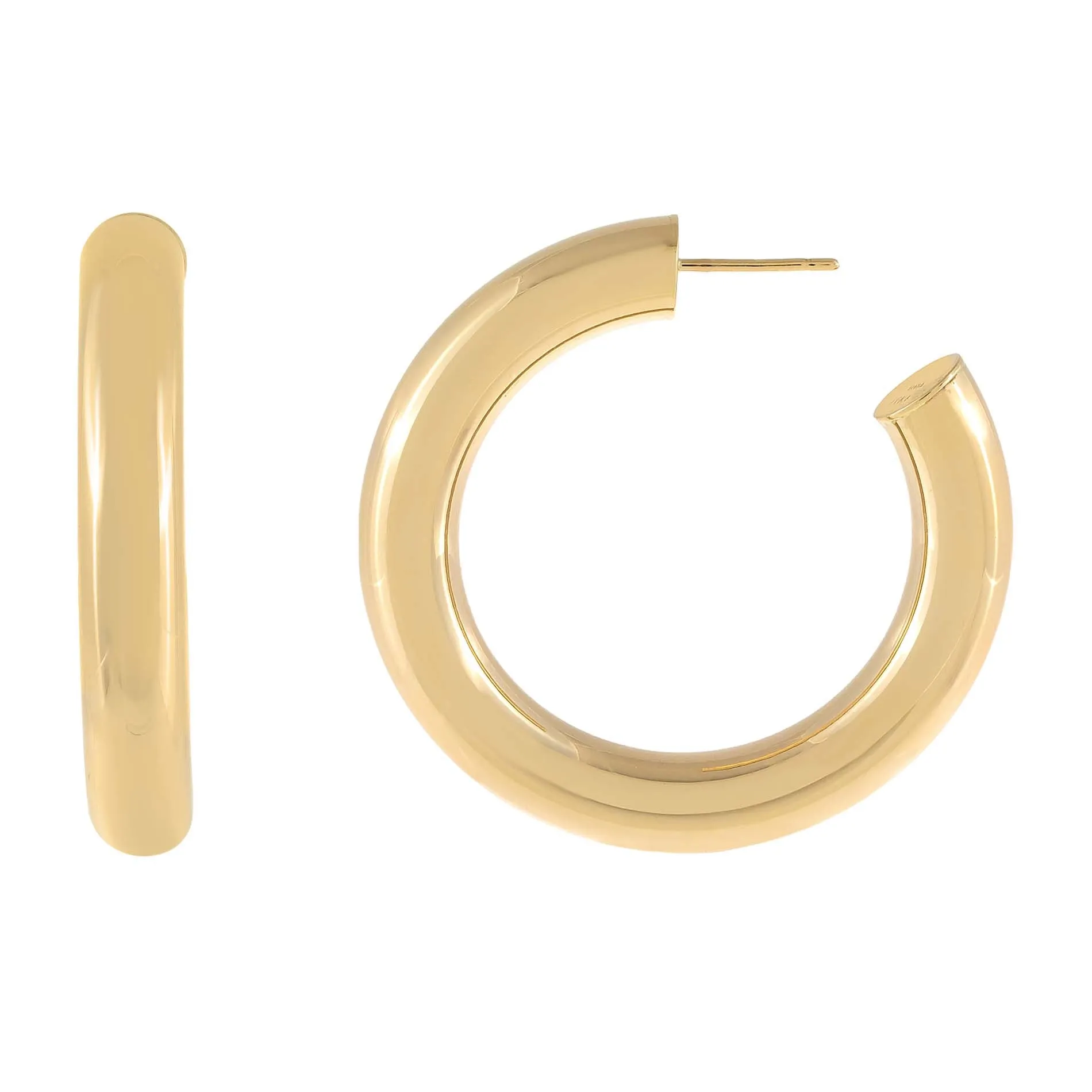 Thick Hollow Hoop Earring 14K sold by Adina Eden's product image thumbnail 4