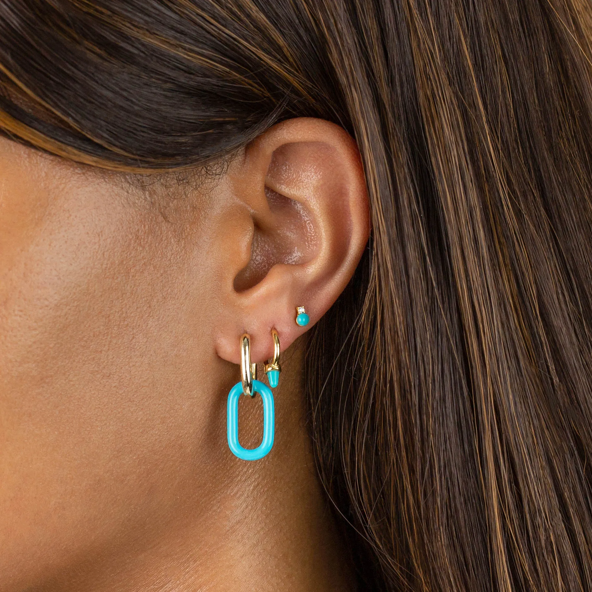 Turquoise Spike Huggie Earring sold by Adina Eden's product image thumbnail 2