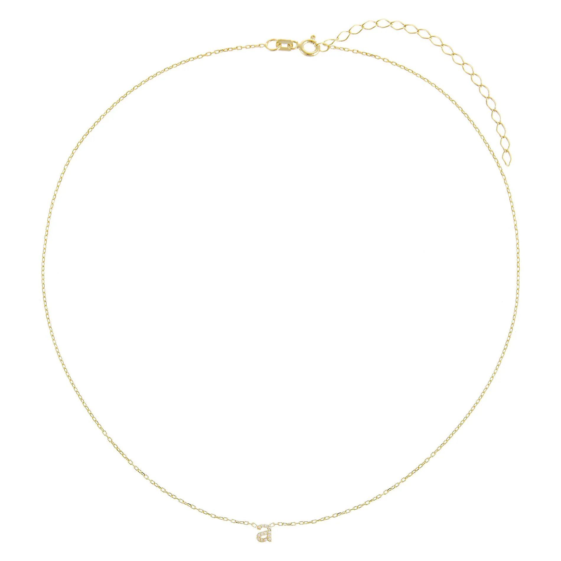 Tiny Lowercase Pavé Initial Necklace sold by Adina Eden's product image thumbnail 3