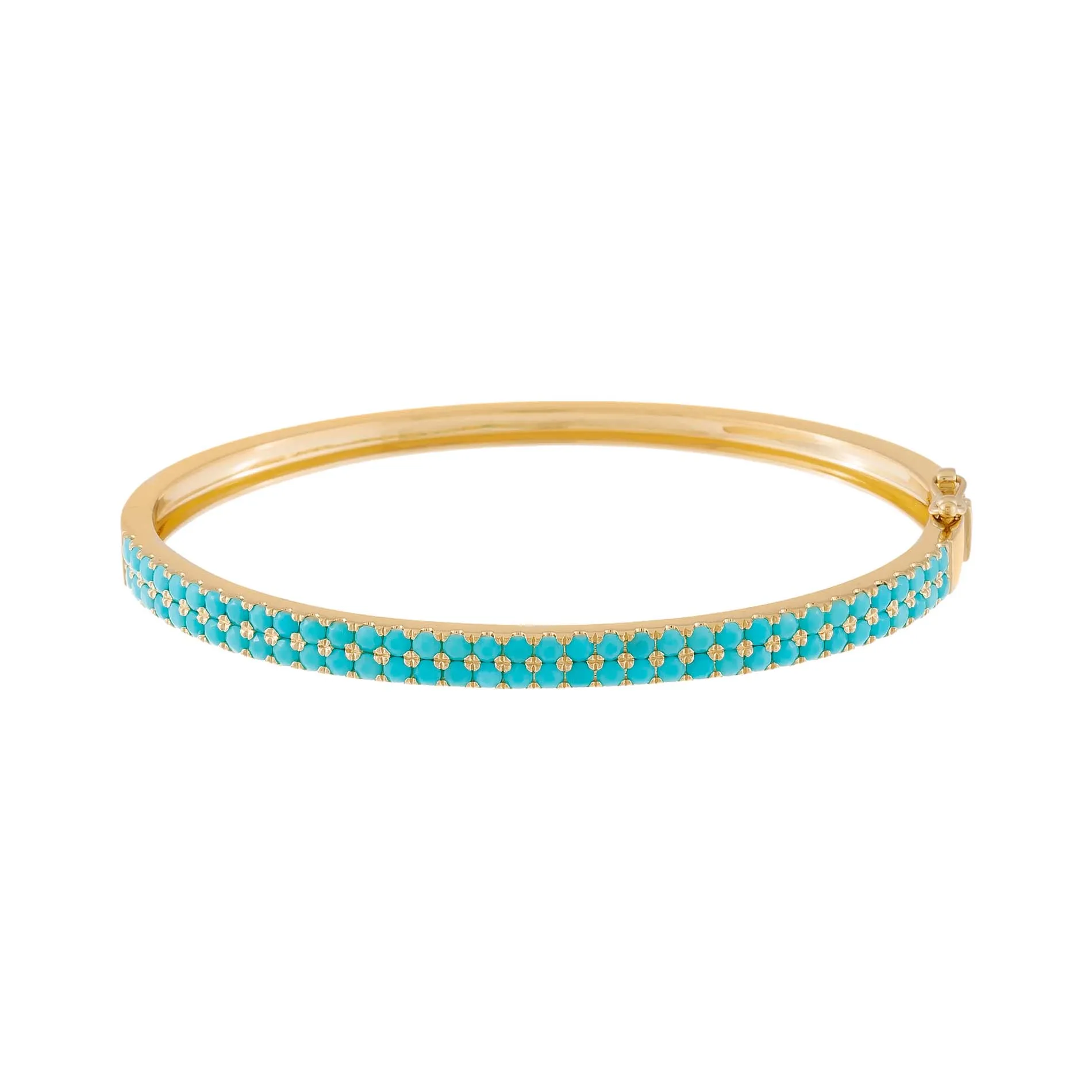 Turquoise Double Row Bangle 14K sold by Adina Eden's
