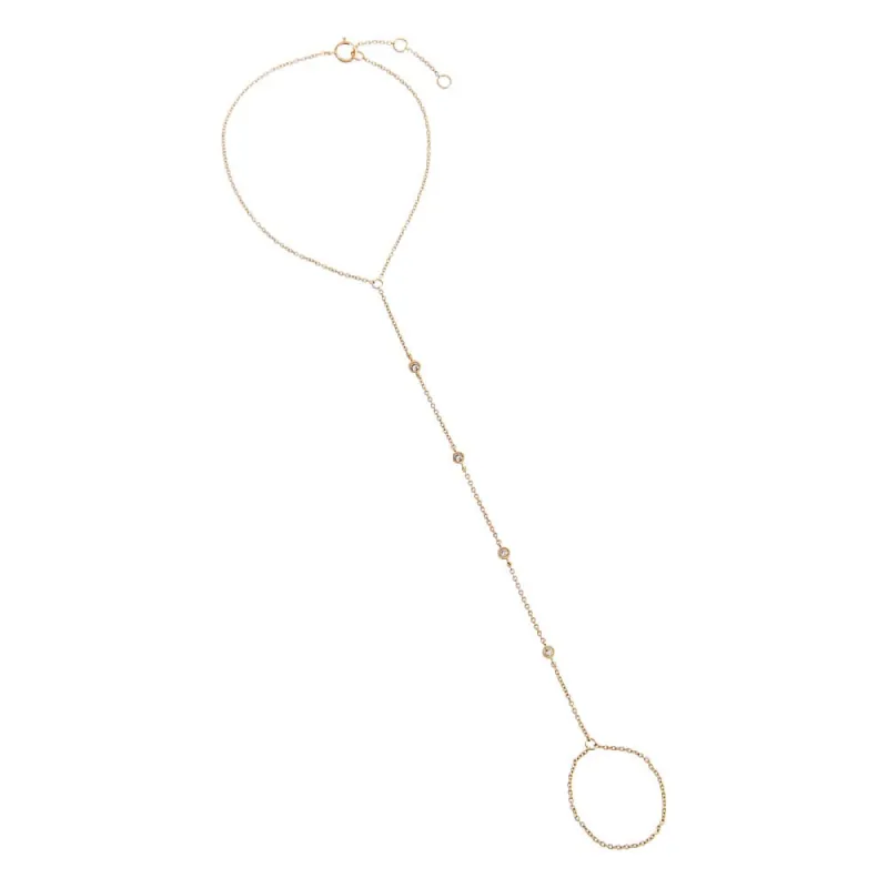 Diamond Multi Bezel Hand Chain 14K sold by Adina Eden's