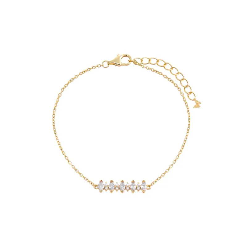 CZ Multi Marquise Bar Bracelet sold by Adina Eden's