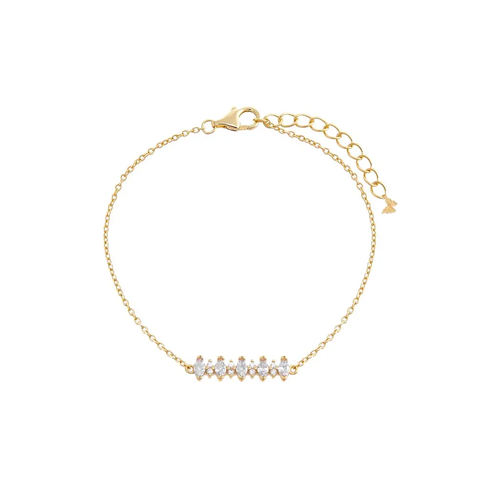 CZ Multi Marquise Bar Bracelet sold by Adina Eden's