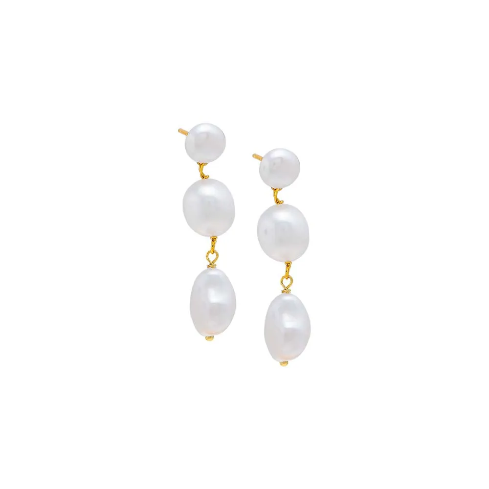 Multi Baroque Pearl Drop Stud Earring sold by Adina Eden's