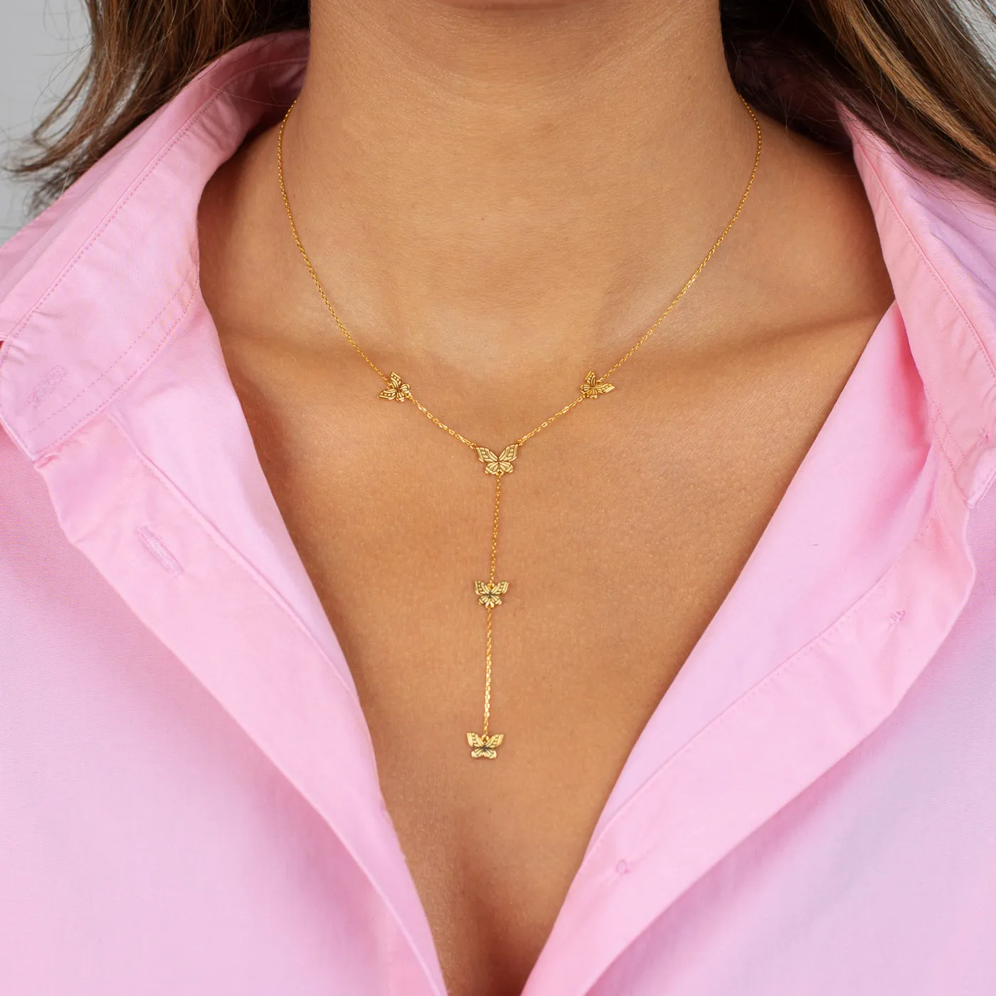 The Adina Eden Butterfly Lariat Necklace sold by Adina Eden's product image thumbnail 2