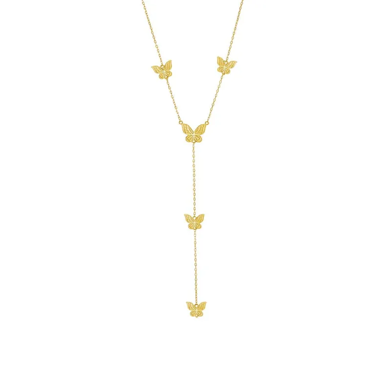 The Adina Eden Butterfly Lariat Necklace sold by Adina Eden's