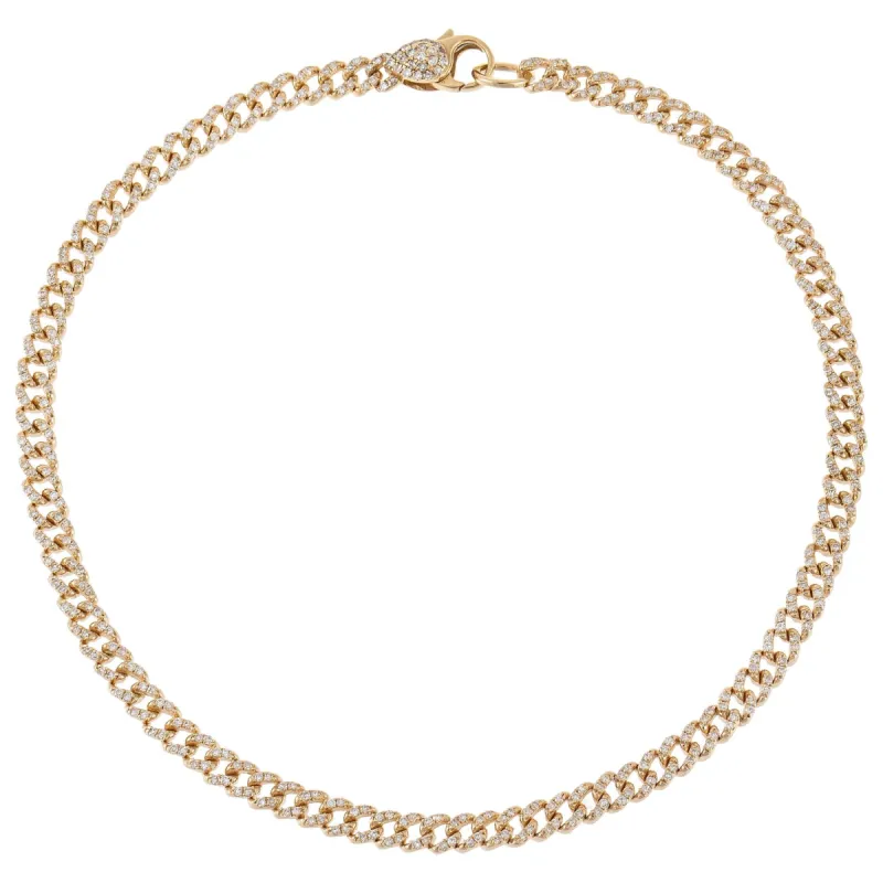 Diamond Clasp Cuban Chain Anklet 14K sold by Adina Eden's